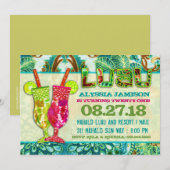 Invitation GC Hawaiian Cocktails Aqua Seaweed (Devant / Derrière)