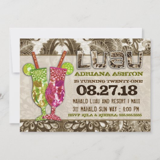 Invitation GC Hawaiian Cocktails Sandy Brown (Devant)