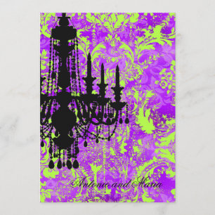 Invitation GC  Jolie Chandelier Chandelier Chaud Violet Damas