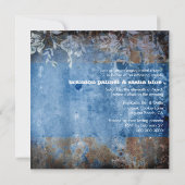Invitation GC| Lisiblement rustique| Bleu avec fleurs (Dos)
