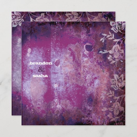 Invitation GC| Lisiblement rustique| Plum (Devant / Derrière)