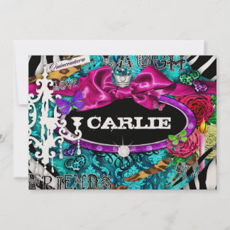 Invitation GC| Miss Fun n' Fancy Stuff Quinceañera Turquoise