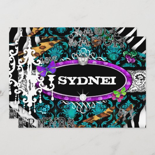 Invitation GC | Miss Fun n' Fancy Stuff Ultimate Blue (Devant / Derrière)