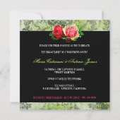 Invitation GC| Oiseaux et Roses Vintages| Lime Damas (Dos)