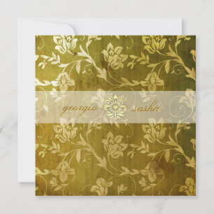 Invitation GC  Superbe Vintage Floral doré