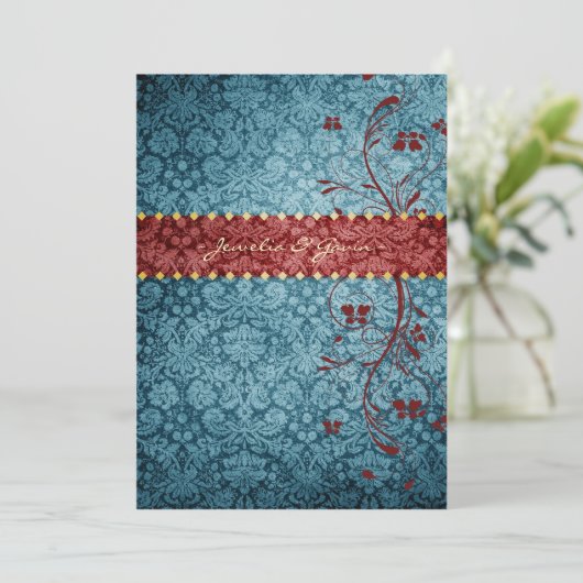 Invitation GC| Turquoise et rouge bijoux (Debout devant)