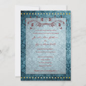 Invitation GC| Turquoise et rouge bijoux (Dos)