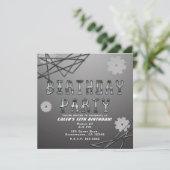 Invitation Gears Robot Futuriste Cool Amusants Anniversaire F (Debout devant)