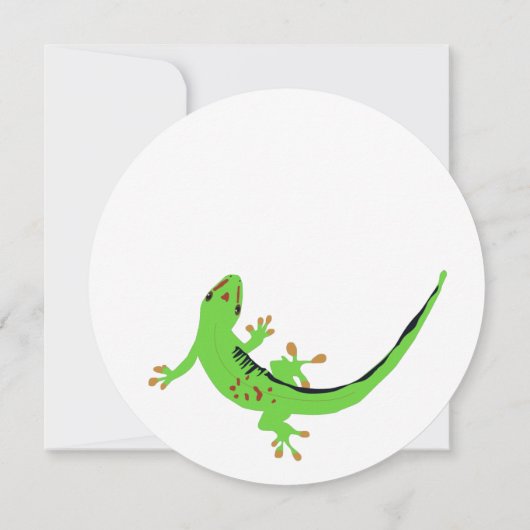 Invitation Gecko Lizard Reptile Circle Anniversaire Invitatio (Dos)