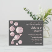 Invitation Geek Chic Mariage | Système solaire gris rose mauv (Debout devant)