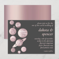 Geek Chic Mariage | Système solaire gris rose mauv