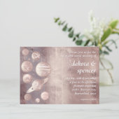 Invitation Geek Chic Mariage | Système solaire or Rose cuivre (Debout devant)