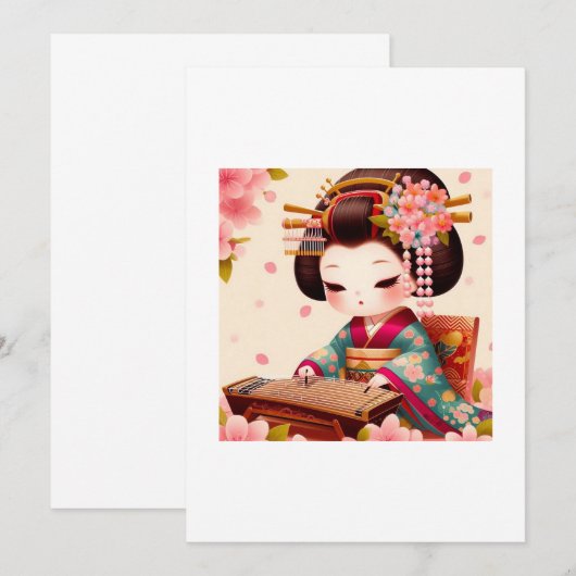 Invitation geisha adorable (Devant / Derrière)