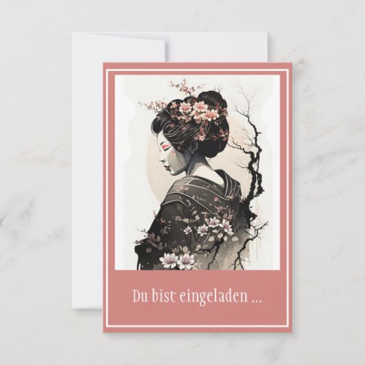Invitation Geisha japonaise gracieuse - (Devant)