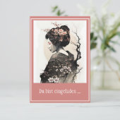 Invitation Geisha japonaise gracieuse - (Debout devant)