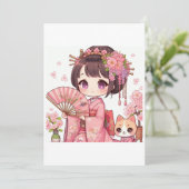 Invitation geisha kawaii (Debout devant)