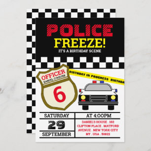 Invitation Gel ! Anniversaire du policier