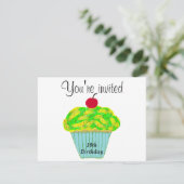 Invitation Gelée jaune et verte Vanille Cerise Cupcake (Debout devant)
