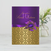 Invitation Gem & Bow|Invitation Rose Sweet 16 Violet (Debout devant)