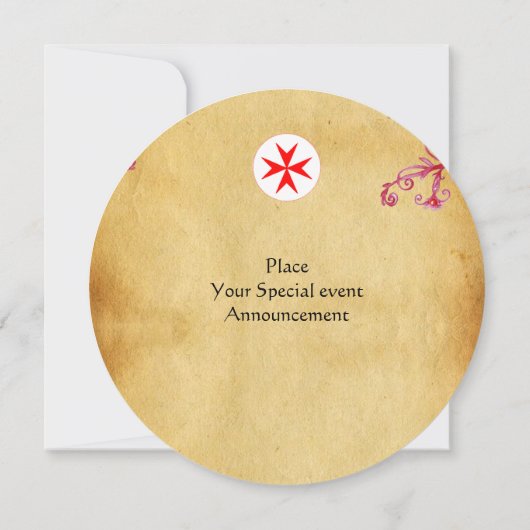 Invitation Gem cross 1ère sainte communion / Christening roug (Dos)