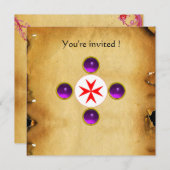 Invitation Gem cross 1ère sainte communion / Christening viol (Devant / Derrière)