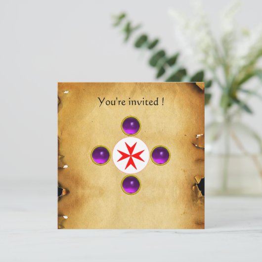 Invitation Gem cross 1ère sainte communion / Christening viol (Debout devant)