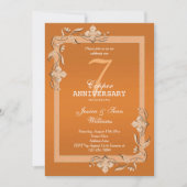 Invitation Gem en cuivre et Parties scintillant 7e anniversai (Devant)