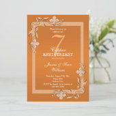 Invitation Gem en cuivre et Parties scintillant 7e anniversai (Debout devant)