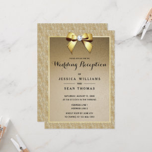 Invitation Gem Gold & Stylish Réception de mariage