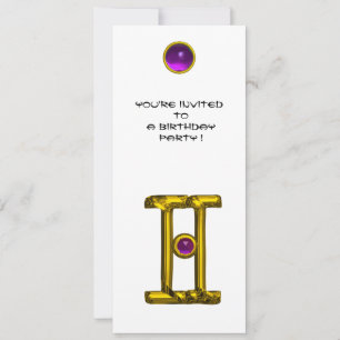 Invitation GEMINI ALEXANDRITE, améthyste jaune vif blanc