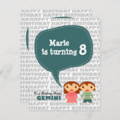 Invitation Gemini Kids Party (Devant / Derrière)