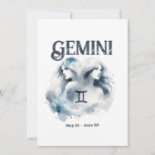 Invitation Gemini Twins Zodiac Sign Thématique Anniversaire F (Dos)