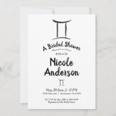 Invitation GEMINI Zodiac Astrologie Mai Juin Fête des mariées (Devant)