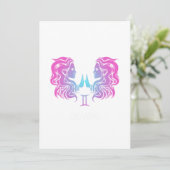 Invitation Gemini Zodiac Signe Les Jumeaux Design Anniversair (Debout devant)