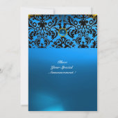 Invitation GEMME DE DAMAS MONOGRAMME bleu noir blanc (Dos)