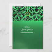 Invitation GEMME DE DAMAS MONOGRAMME jade vert (Dos)