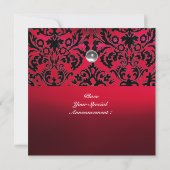 Invitation GEMME DE DAMAS MONOGRAMME pierre rouge burgundy bl (Dos)