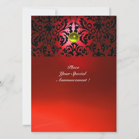 Invitation GEMME DE DAMAS MONOGRAMME rouge jaune (Dos)