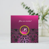 Invitation GEMME DE DAMAS MONOGRAMME rubis rouge (Debout devant)