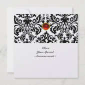 Invitation GEMME DE DAMAS MONOGRAMME ruby glace rouge (Dos)