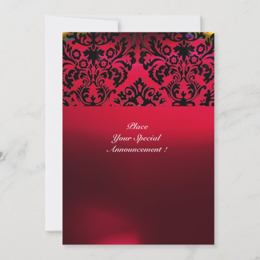 Invitation GEMME DE DAMAS MONOGRAMME ruby rouge burgundy (Dos)