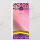 Invitation GEMME DE DAMAS MONOGRAMME soie rose violet pourpre (Dos)