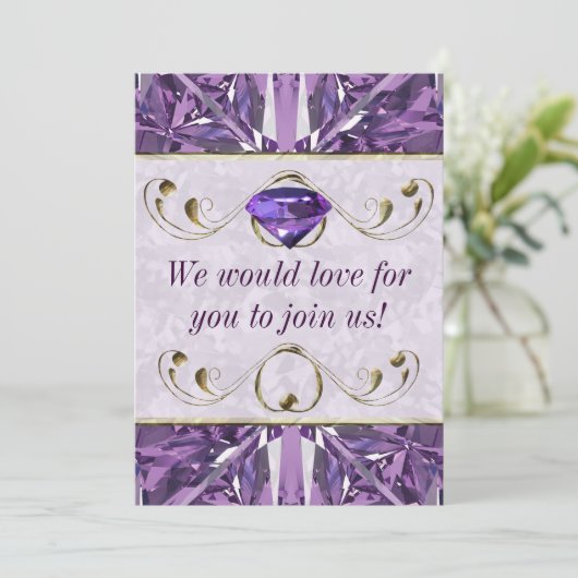 Invitation Gemme violet (Debout devant)