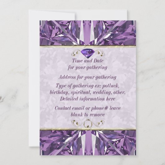 Invitation Gemme violet (Dos)