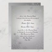Invitation Gemmes à flocon de neige / Argent (Devant / Derrière)