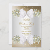 Invitation Gemmes Classy & Bow Gold Christmas (Devant)