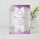 Invitation Gemmes Classy & Bow Purple Christmas (Debout devant)