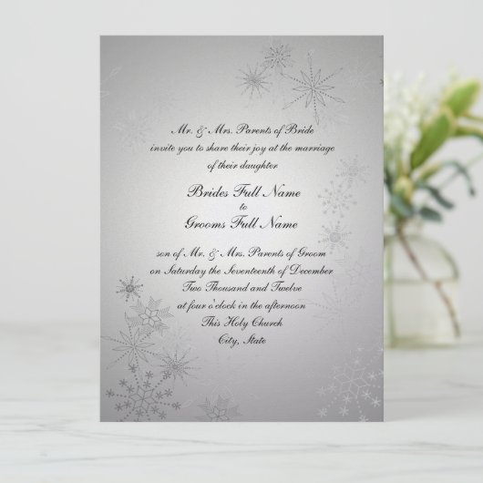 Invitation Gemmes Silver Snowflake (Debout devant)