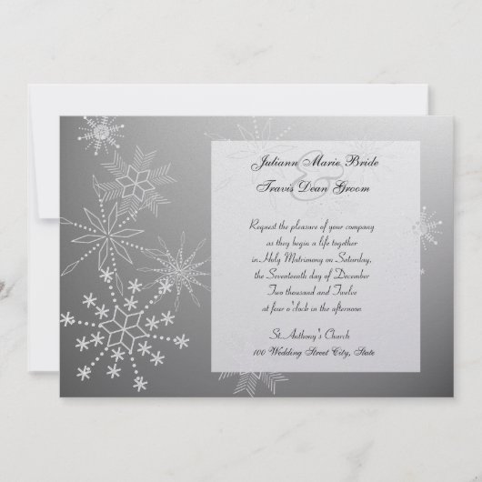 Invitation Gems Flocon de Neige / Mariage (Devant)