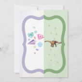 Invitation Gemstones & Dinosaur Joint Garçon Girl Anniversair (Dos)